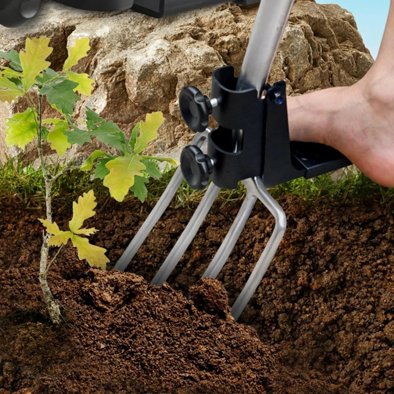 چنگال باغبانی بیلزنی - چنگال بیلزنی برای خاکورزی، ابزار باغبانی چنگکی با دسته چوبی، ابزار کشاورزی باغبانی برای شخمزنی، کاشت سبزیجات چنگال باغبانی بیلزنی - چنگال بیلزنی برای خاکورزی، ابزار باغبانی چنگکی با دسته چوبی، ابزار کشاورزی باغبانی برای شخمزنی، کاشت سبزیجات