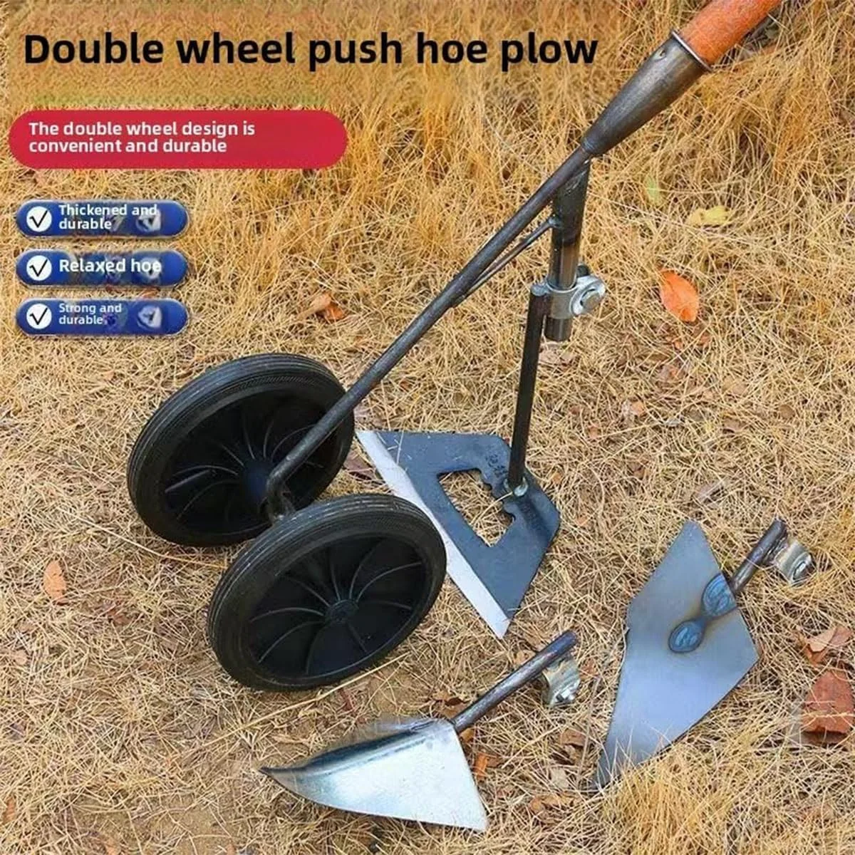 ابزار باغبانی چند منظوره برای وجین و سست کردن خاک، بیل دو چرخ دستی قدرتمند 3 در 1 برای شخم زدن، وجین کردن، کاشت و باغبانی ابزار باغبانی چند منظوره برای وجین و سست کردن خاک، بیل دو چرخ دستی قدرتمند 3 در 1 برای شخم زدن، وجین کردن، کاشت و باغبانی