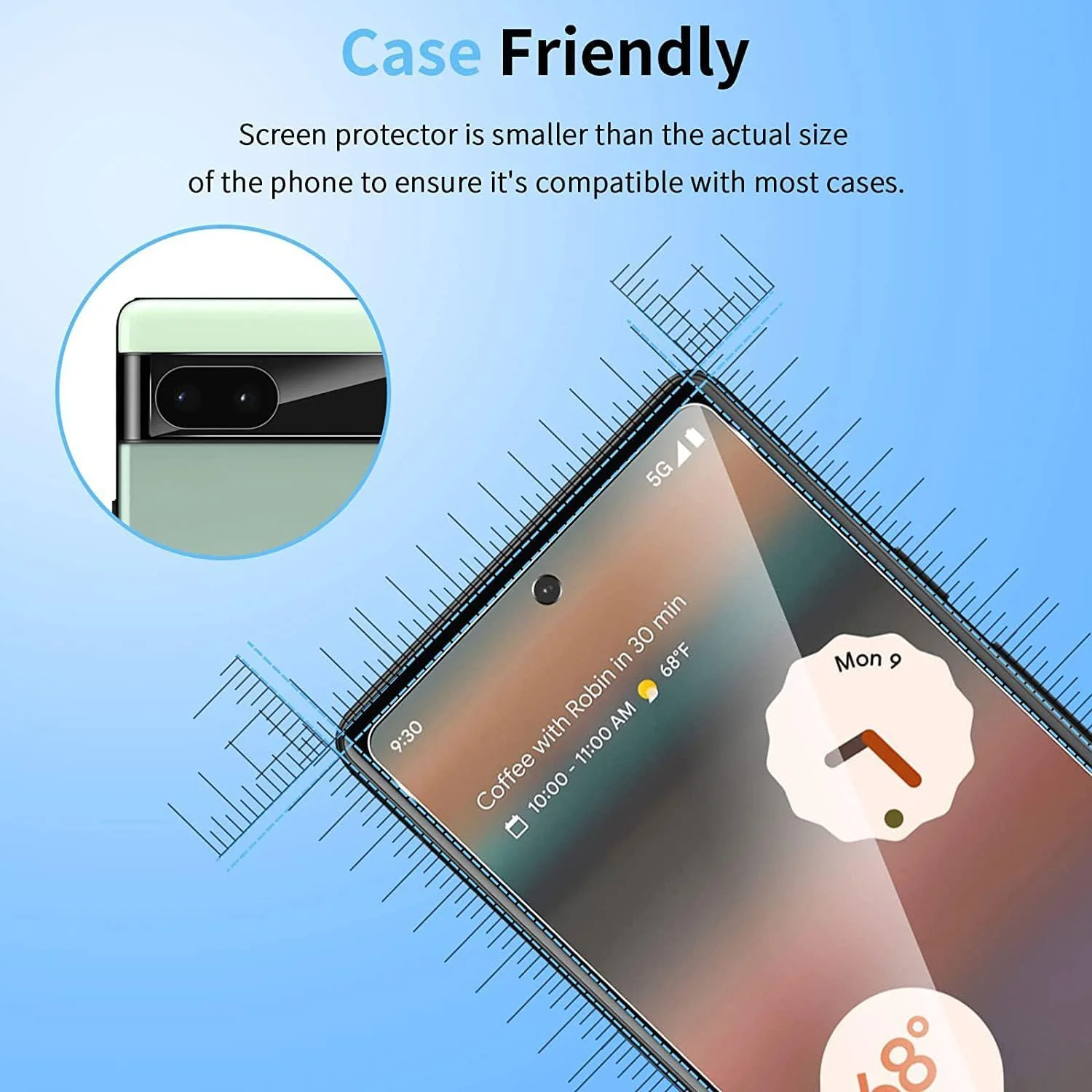 محافظ صفحه نمایش QINOUK برای گوگل پیکسل 8 ([بسته 2+2])، [بسته 2 عددی] محافظ صفحه نمایش تمام صفحه، [بسته 2 عددی] محافظ لنز دوربین شیشه ای حرارت دیده شفاف HD، [ضد خش]