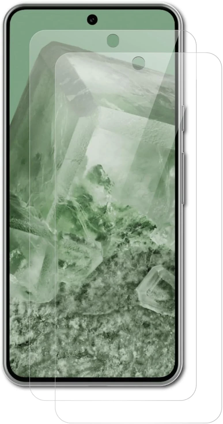 AICEK [بسته 2 عددی سازگار با محافظ صفحه نمایش Google Pixel 8A، محافظ صفحه نمایش شیشه ای تمپر شده برای Google Pixel 8A، محافظ صفحه نمایش شیشه ای محافظ، محافظ صفحه نمایش شیشه ای تمپر شده]