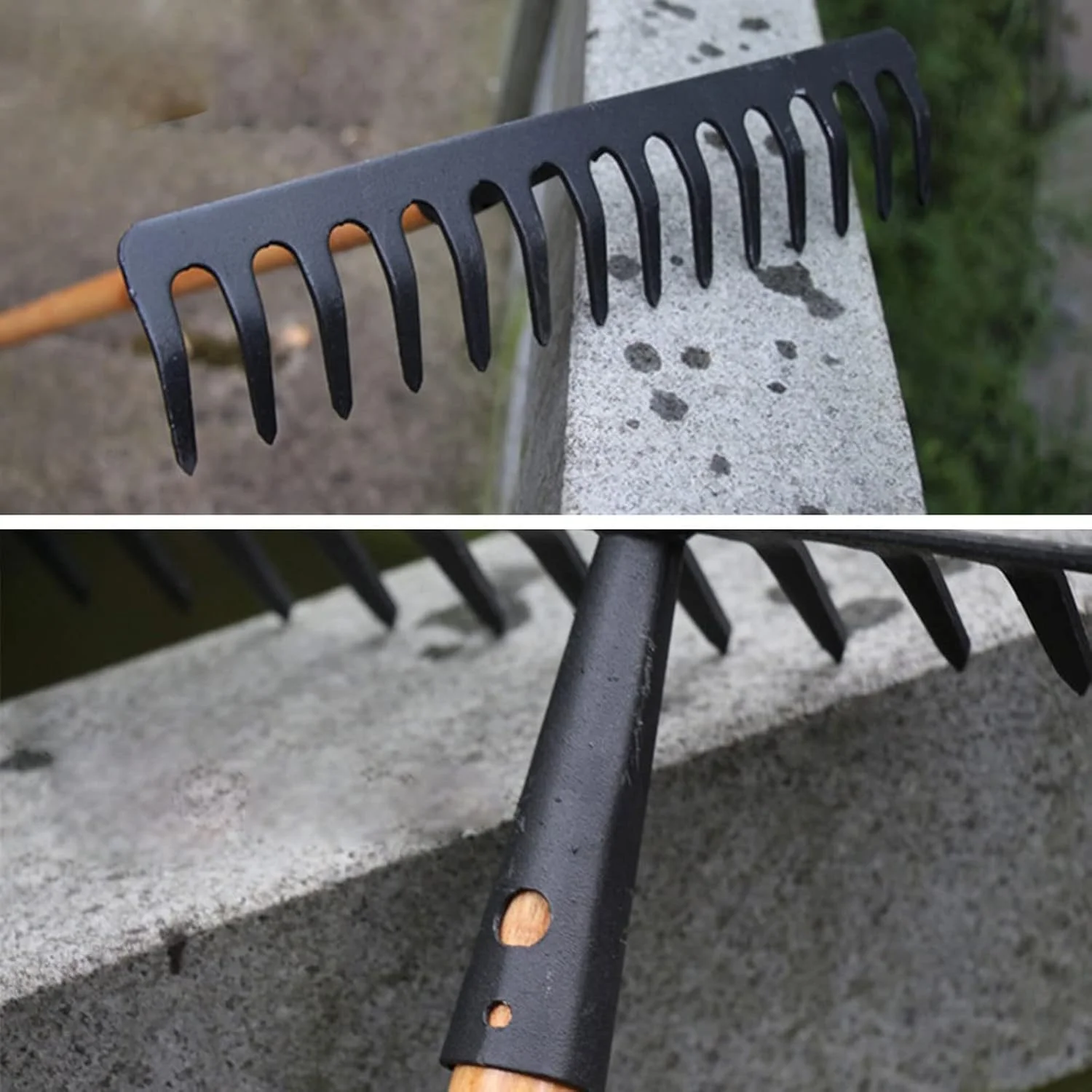 شن کش BOSSGE، شن کش کشاورزی، شن کش استیل ضد زنگ برای یونجه، شن کش برگ، شن کش چنگکی، ابزار باغبانی، ابزار کشاورزی