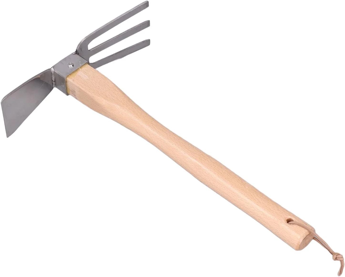 شن کش باغبانی Natudeco، ابزار باغبانی فولادی ضد زنگ، ابزار کشاورزی باغبانی با دسته چوبی راش و تیغه فلزی برای شل کردن خاک، وجین کردن و کندن