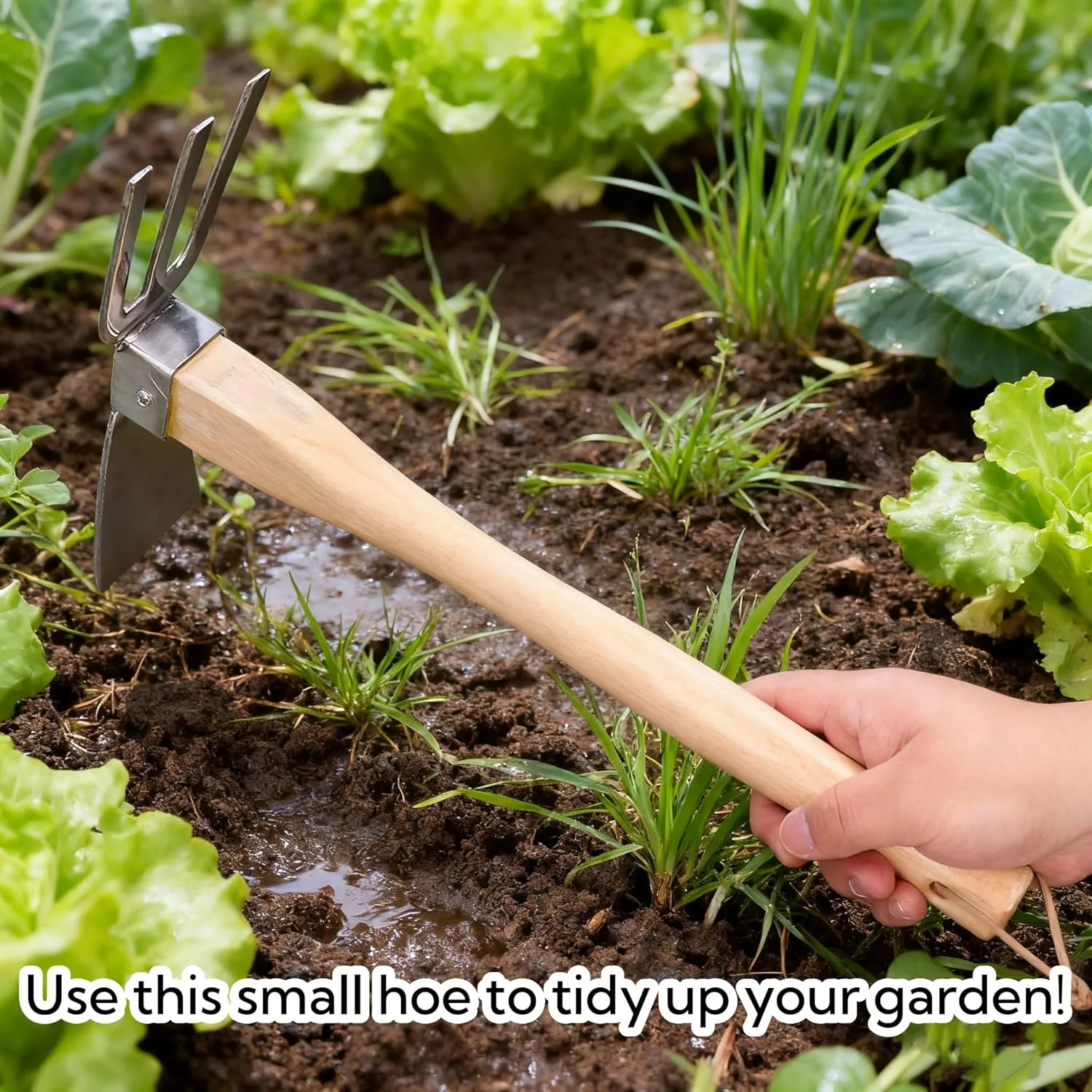 شن کش باغبانی Natudeco، ابزار باغبانی فولادی ضد زنگ، ابزار کشاورزی باغبانی با دسته چوبی راش و تیغه فلزی برای شل کردن خاک، وجین کردن و کندن شن کش باغبانی Natudeco، ابزار باغبانی فولادی ضد زنگ، ابزار کشاورزی باغبانی با دسته چوبی راش و تیغه فلزی برای شل کردن خاک، وجین کردن و کندن