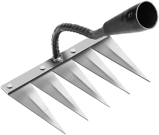 بیلچه فولادی پرکربن Irovami، ابزار وجین علف های هرز، ابزار شخم زنی و سست کردن خاک، ابزار چنگک ناخنی، ابزار کشاورزی