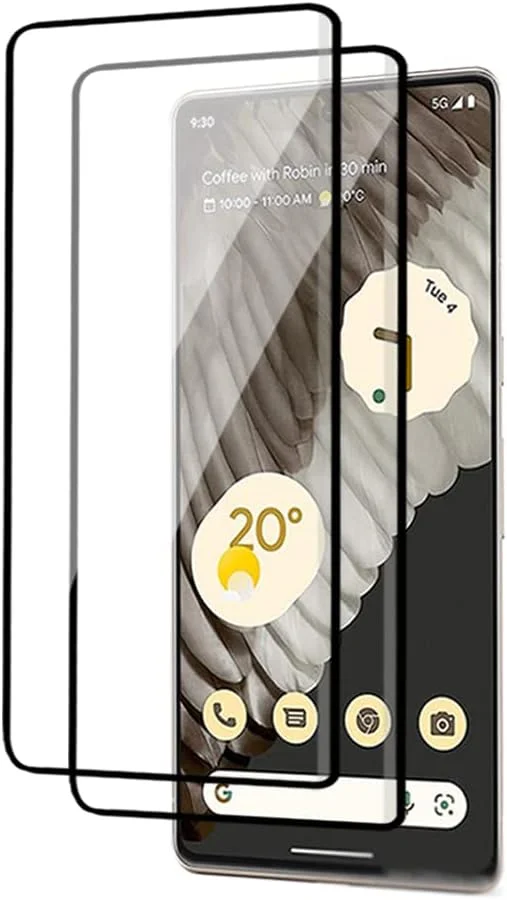 محافظ صفحه نمایش شیشه ای حرارت دیده QINOUK برای [بسته 2 عددی] گوشی Google Pixel 7 Pro، محافظ صفحه نمایش HD، محافظت تمام صفحه، [مقاوم در برابر خراش] [بدون حباب] - شفاف