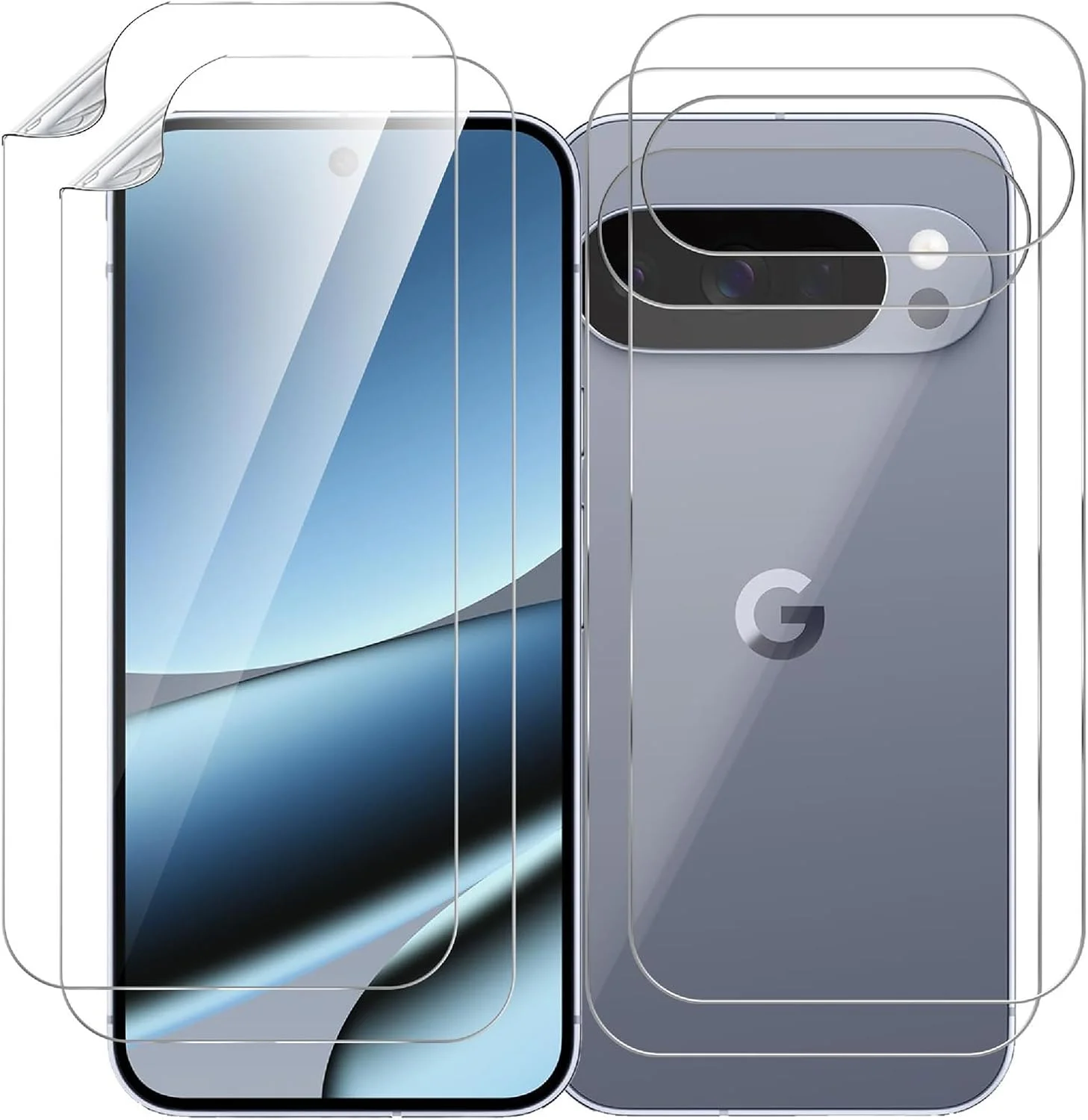 محافظ صفحه نمایش 4 عددی GIOPUEY سازگار با Google Pixel 10 Pro XL، همراه با محافظ پشت، TPU نرم، بسیار نازک، مقاوم در برابر خراش