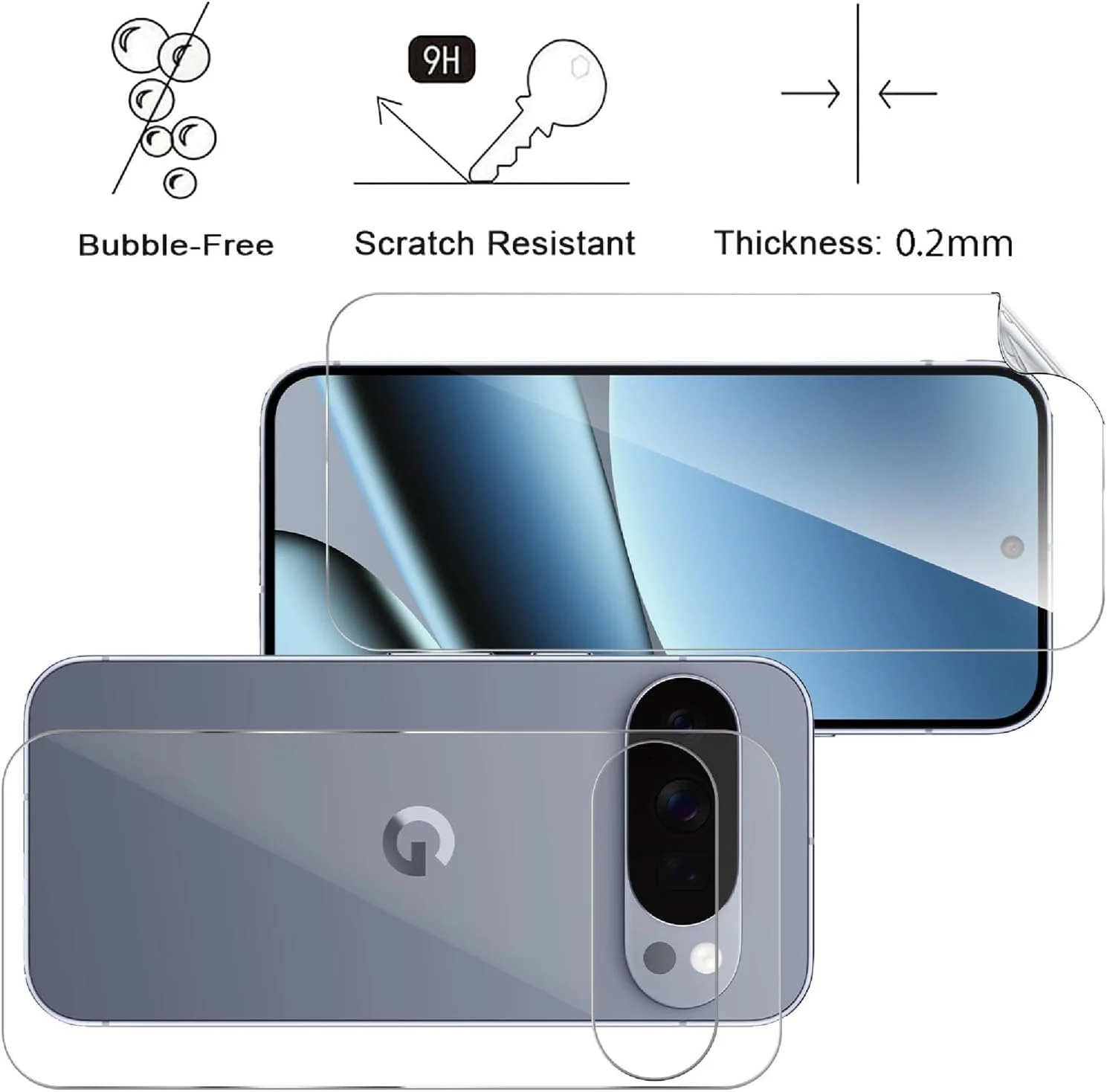 محافظ صفحه نمایش 4 عددی GIOPUEY سازگار با Google Pixel 10 Pro XL، همراه با محافظ پشت، TPU نرم، بسیار نازک، مقاوم در برابر خراش محافظ صفحه نمایش 4 عددی GIOPUEY سازگار با Google Pixel 10 Pro XL، همراه با محافظ پشت، TPU نرم، بسیار نازک، مقاوم در برابر خراش