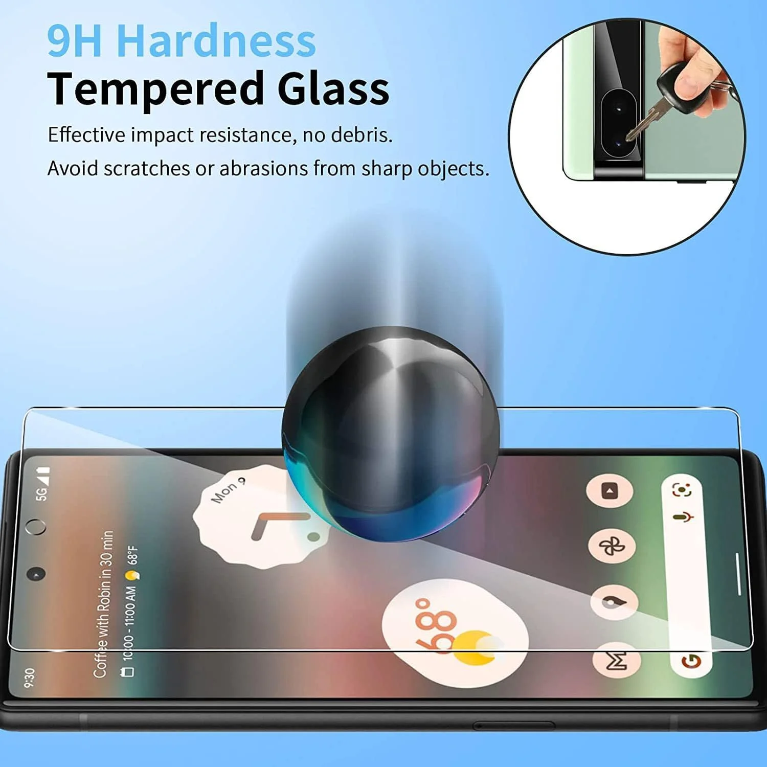 محافظ صفحه نمایش QINOUK برای Google Pixel 8 Pro، [بسته 3 عددی] محافظ صفحه نمایش شیشه ای حرارت دیده HD، محافظت تمام صفحه، [مقاوم در برابر خراش] [بدون حباب]