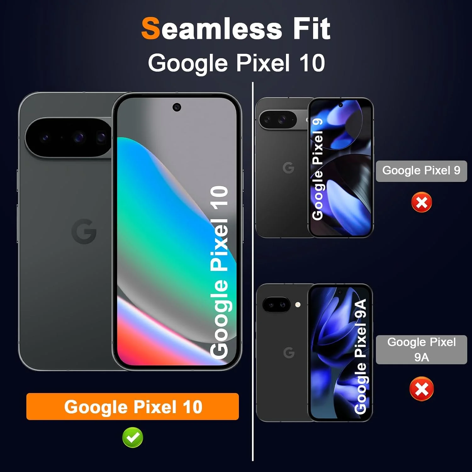 محافظ صفحه نمایش شیشه ای حرارت دیده Aerku برای گوگل پیکسل 10 به همراه محافظ دوربین پشتی [3+2 تکه]، سختی 9H، محافظ صفحه نمایش فوق العاده مقاوم با کیفیت Ultra HD