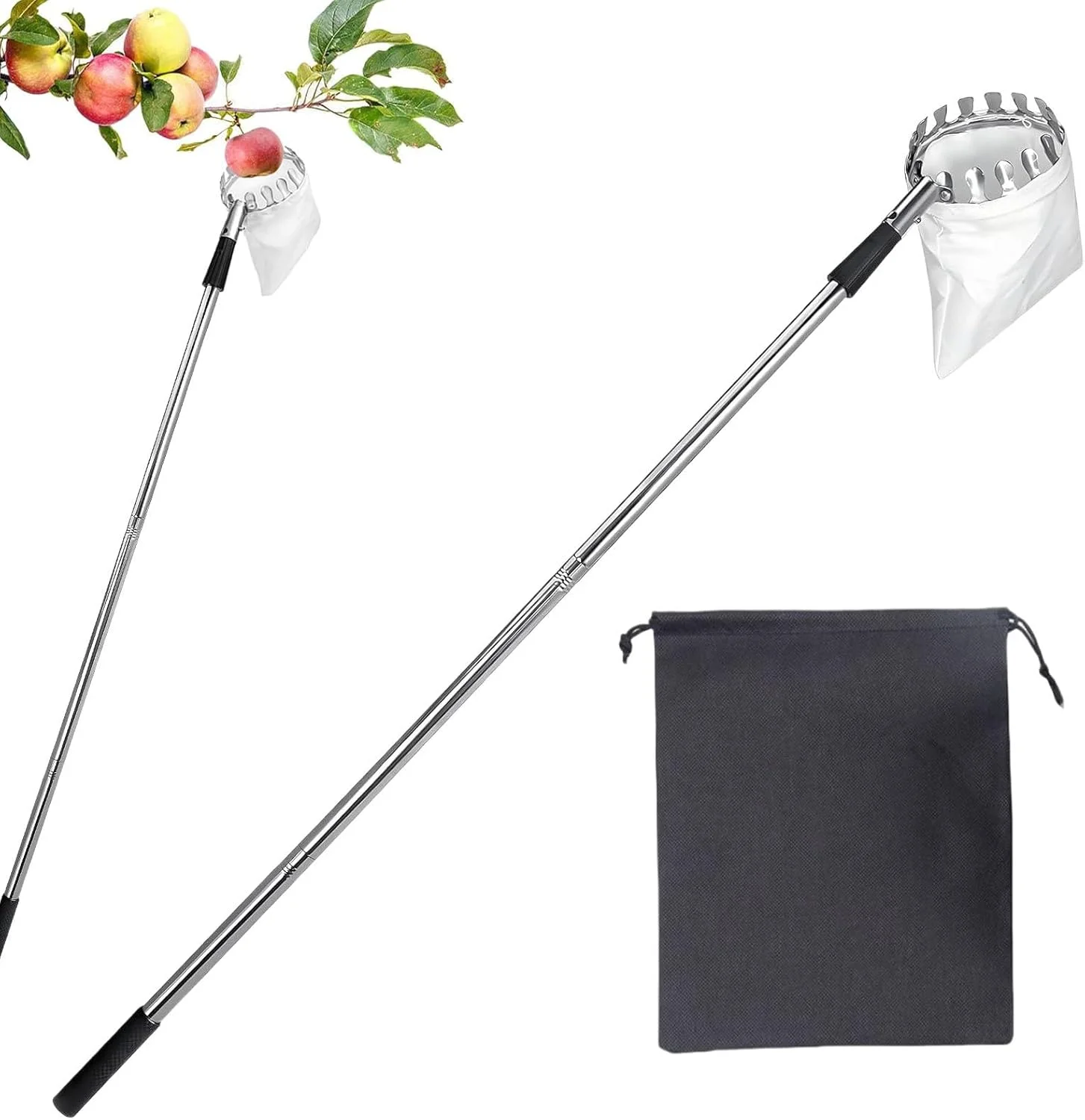 میله چیدن میوه، میله تلسکوپی چیدن میوه، ابزار گیره قابل تنظیم ضد زنگ برای برداشت محصول باغ کشاورزی فضای باز خانه میله چیدن میوه، میله تلسکوپی چیدن میوه، ابزار گیره قابل تنظیم ضد زنگ برای برداشت محصول باغ کشاورزی فضای باز خانه