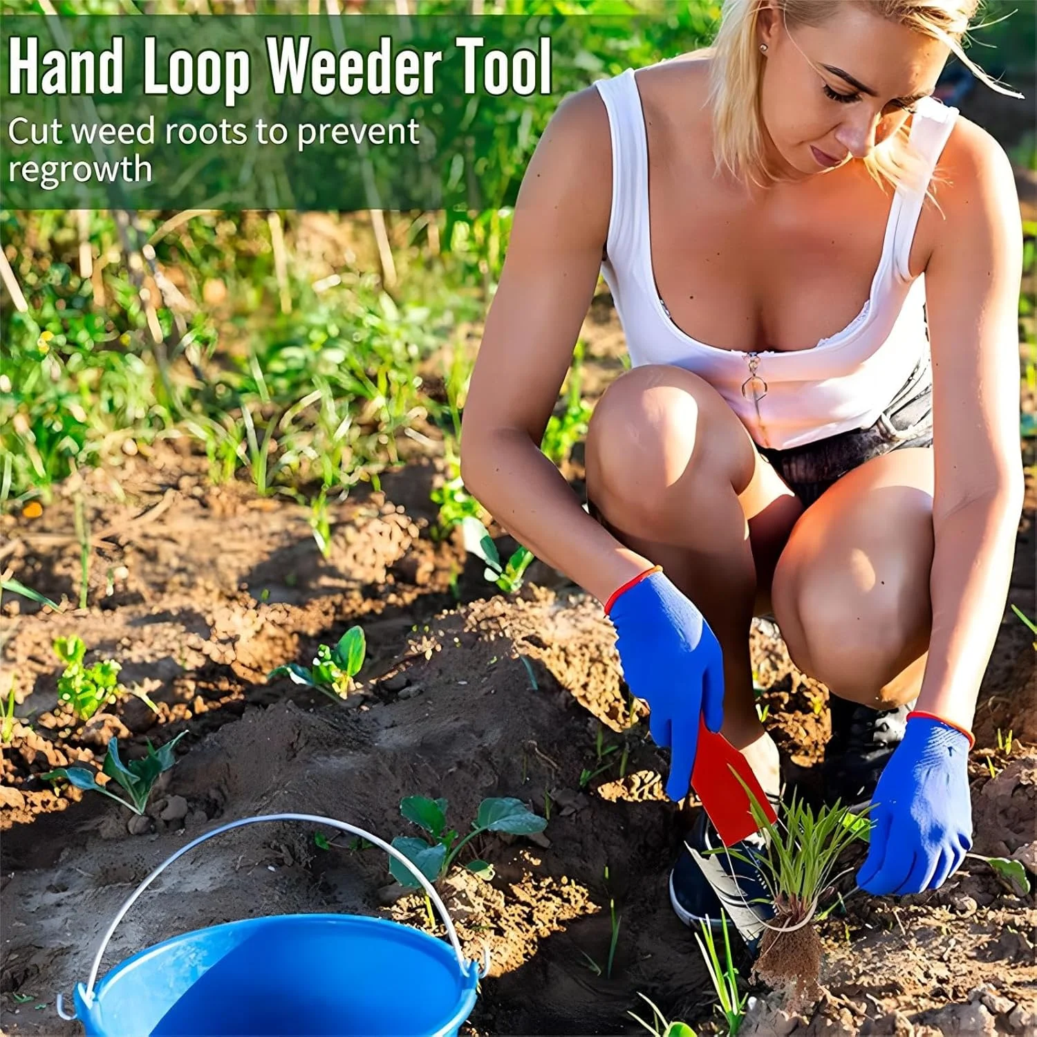 ابزار علف‌زن دستی حلقه‌ای DIUKES 2 - علف‌زن دستی باغ - ابزار ریشه‌کن علف‌های هرز باغ سبزیجات - ابزار ترکیبی کشاورزی