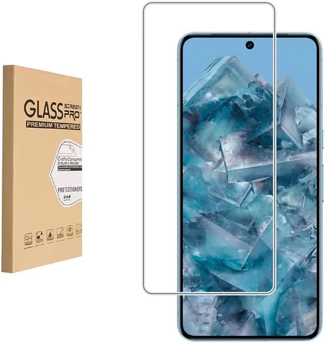 محافظ صفحه نمایش شیشه ای حرارت دیده طراحی شده برای گوگل پیکسل 8 پرو، فیلم شیشه ای حرارت دیده گوشی هوشمند، HD، سختی 9H، ضد خش، حساس به لمس، محافظت در برابر سقوط