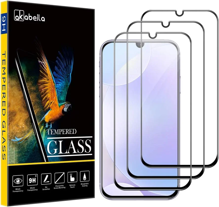 محافظ صفحه نمایش آکابیلا [بسته 3 عددی] برای گوگل پیکسل 6 پرو، فیلم محافظ شیشه ای سخت شده HD ممتاز، سختی 9H، نصب آسان و سازگار با قاب، ضد خش و بدون حباب [پوشش کامل]