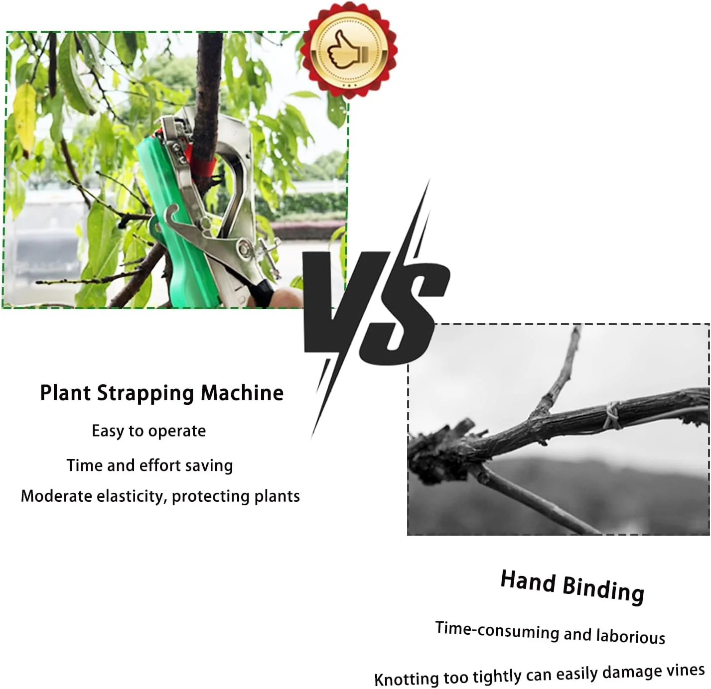 دستگاه بسته‌بندی گیاه برتوز، ابزار بسته‌بندی باغبانی گیاه، ابزار نوار کشاورزی برای انگور، گوجه‌فرنگی و سبزیجات تاک و غیره، با 10 رول نوار و 1 جعبه منگنه