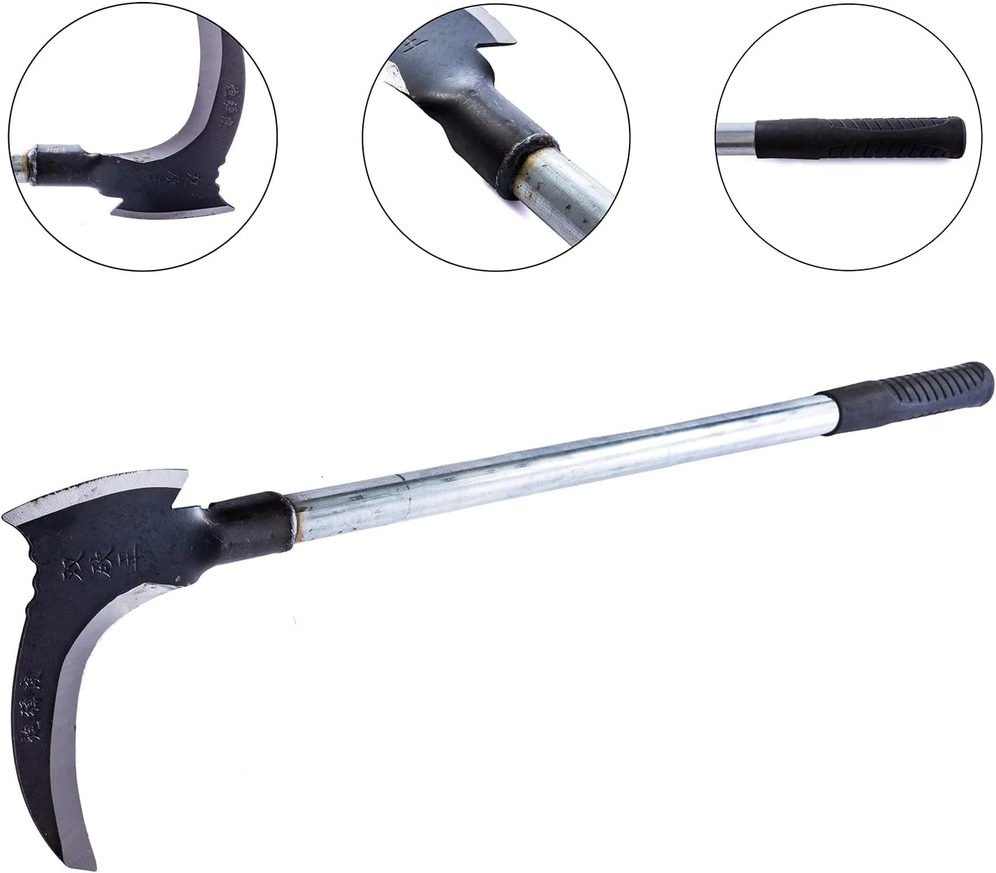 داس فولادی منگنز عمومی Ljxquisite، داس فلزی، ابزار برش بادوام، ابزار کشاورزی خانگی، برش دوگانه چند منظوره برای ابزار باغبانی (D)