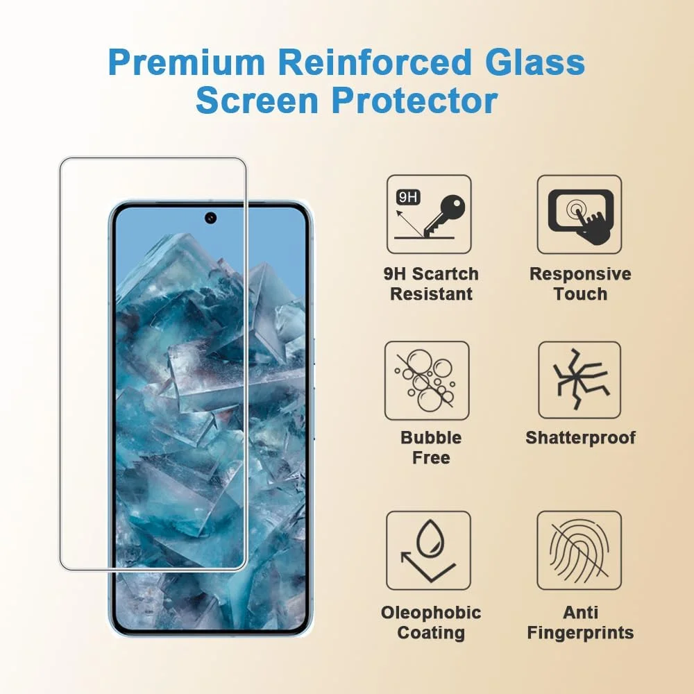 محافظ صفحه نمایش شیشه ای حرارت دیده طراحی شده برای گوگل پیکسل 8 پرو، فیلم شیشه ای حرارت دیده گوشی هوشمند، HD، سختی 9H، ضد خش، حساس به لمس، محافظت در برابر سقوط محافظ صفحه نمایش شیشه ای حرارت دیده طراحی شده برای گوگل پیکسل 8 پرو، فیلم شیشه ای حرارت دیده گوشی هوشمند، HD، سختی 9H، ضد خش، حساس به لمس، محافظت در برابر سقوط