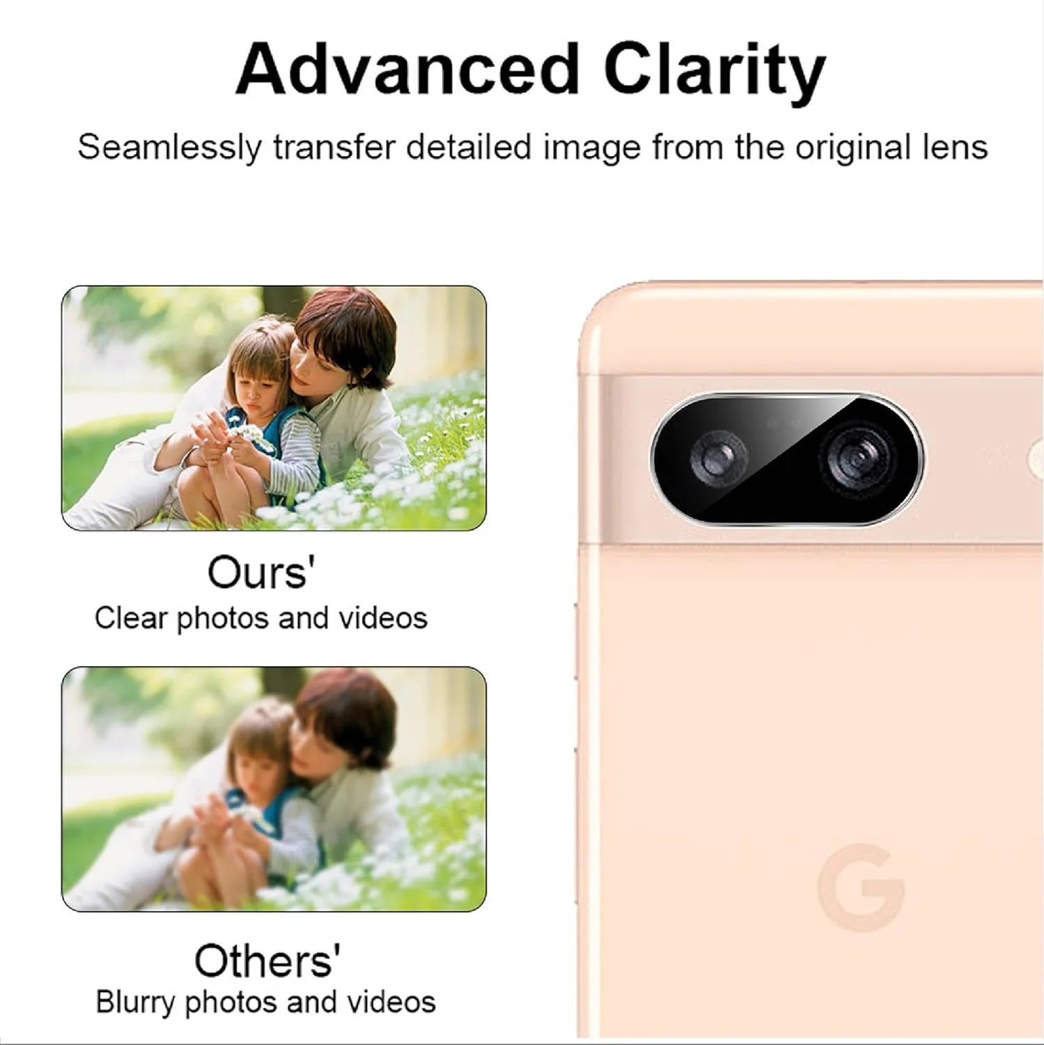 محافظ لنز دوربین عقب فوق نازک 4 تکه GIOPUEY سازگار با Google Pixel 8a، شیشه حرارت دیده HD [ضد خش] برای دوربین Google Pixel 8a