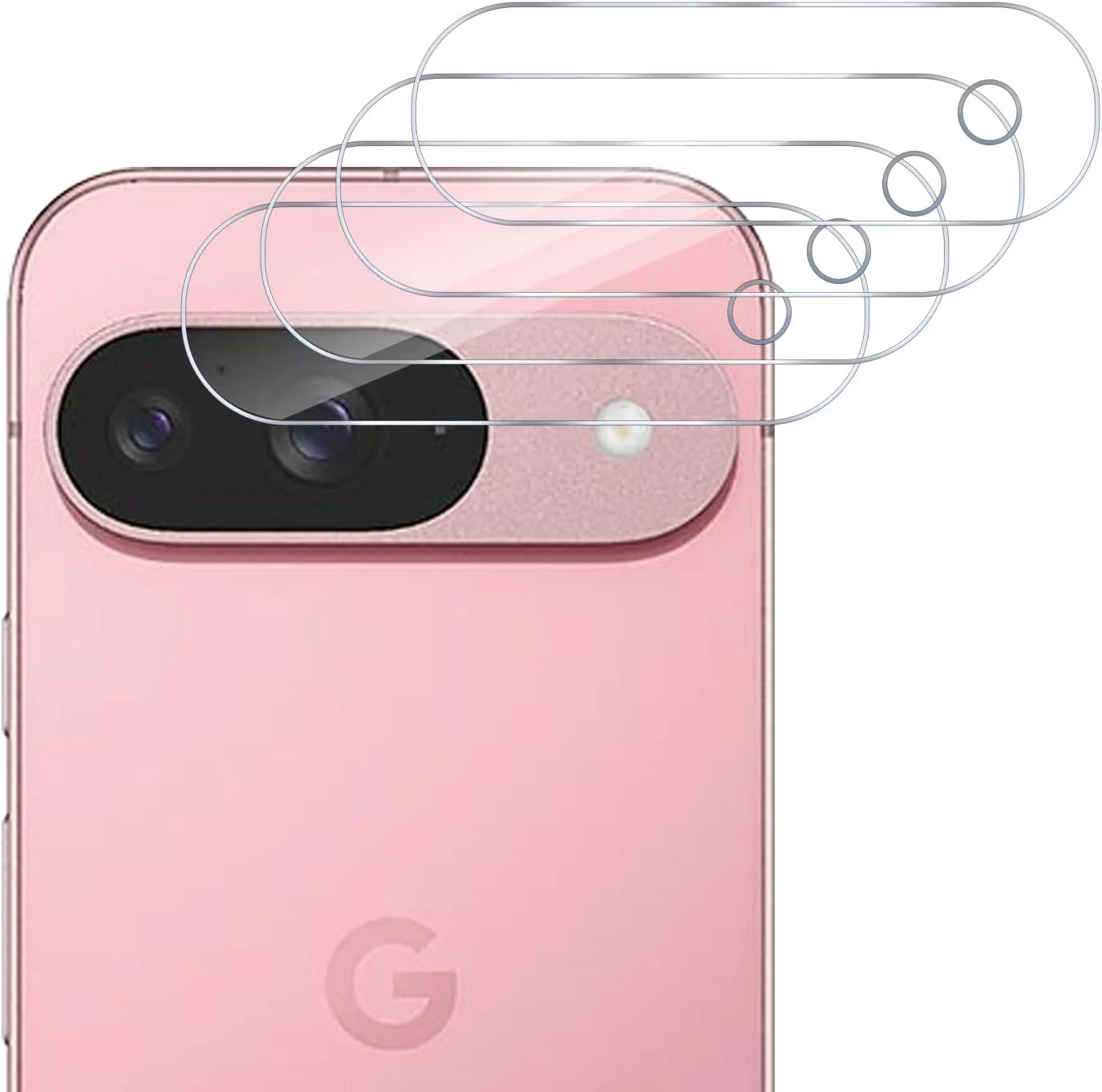 GMUJIAO [4 عدد] محافظ لنز دوربین شیشه ای فوق العاده نازک سازگار با Google Pixel 9، محافظ لنز دوربین، پوشش لنز دوربین، محافظت در برابر خراش، فوق العاده شفاف و نازک