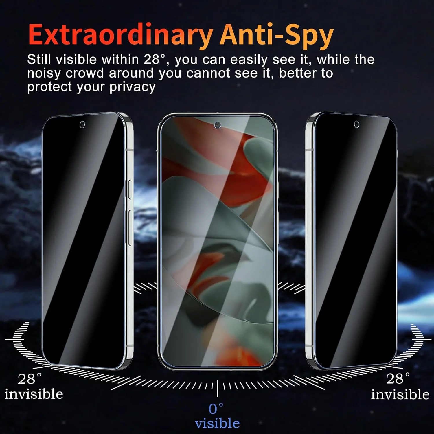 محافظ صفحه نمایش حریم خصوصی YUXINDZ بسته 3 عددی برای Google Pixel 9 Pro XL، فیلم شیشه ای حرارت دیده ضد خش، سختی 9H