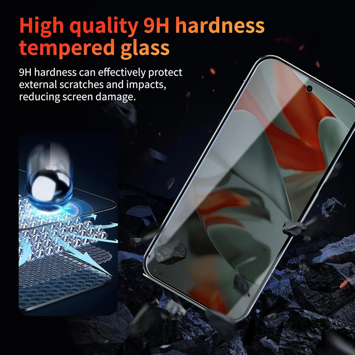 محافظ صفحه نمایش حریم خصوصی YUXINDZ بسته 3 عددی برای Google Pixel 9 Pro XL، فیلم شیشه ای حرارت دیده ضد خش، سختی 9H