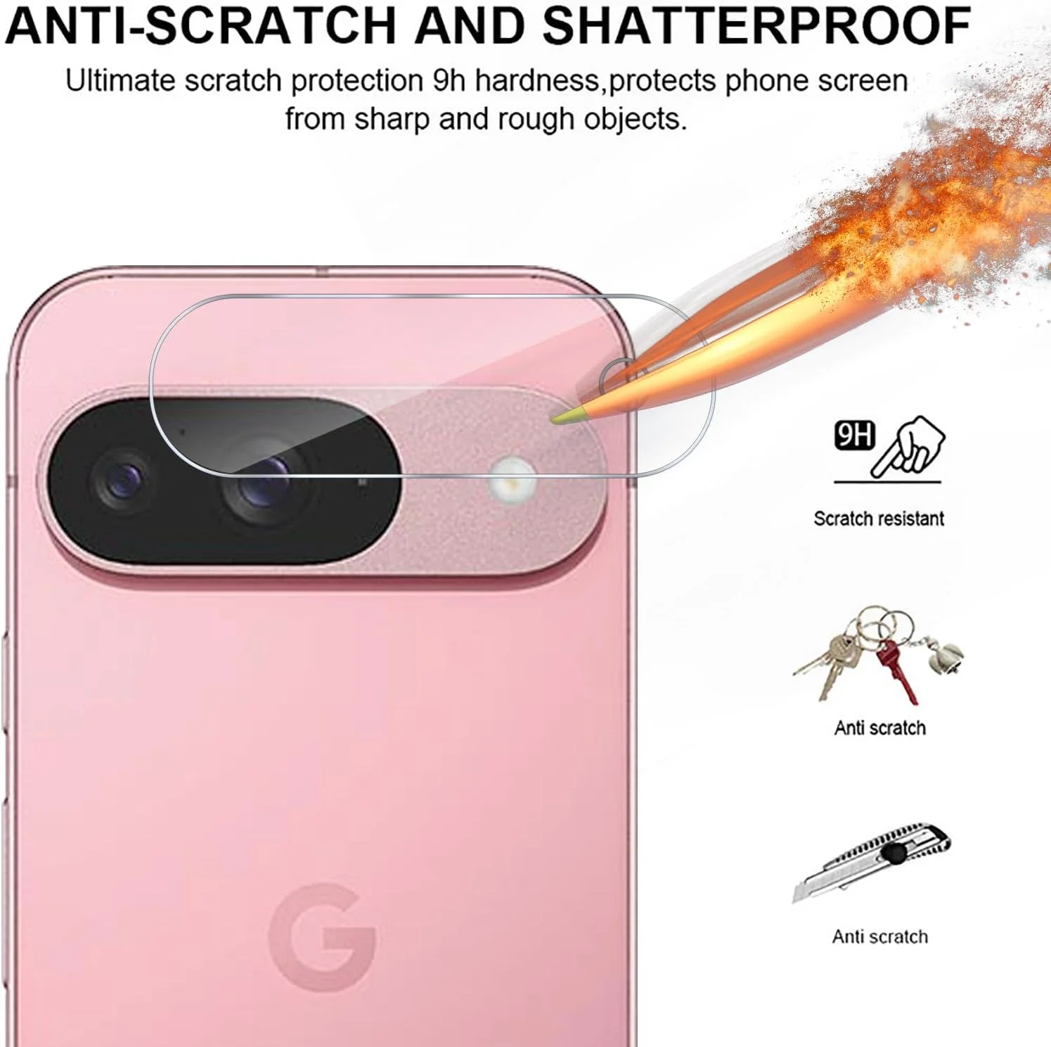 GMUJIAO [4 عدد] محافظ لنز دوربین شیشه ای فوق العاده نازک سازگار با Google Pixel 9، محافظ لنز دوربین، پوشش لنز دوربین، محافظت در برابر خراش، فوق العاده شفاف و نازک