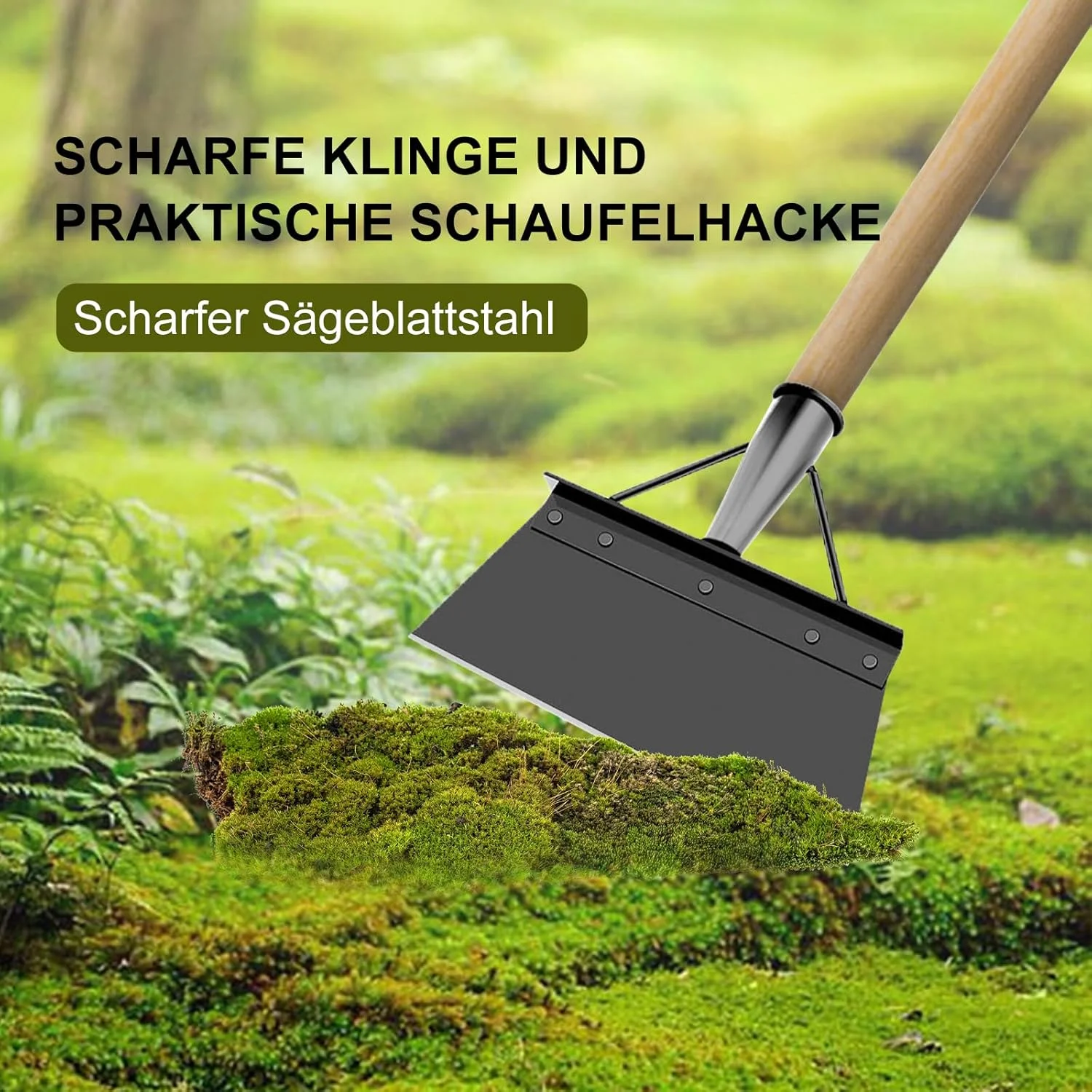 بیلچه چند منظوره باغبانی IGTOPS، بیلچه تمیز کننده استیل ضد زنگ برای علف های هرز و خزه، بیلچه تمیز کننده باغ، وجین کردن، کاشت گیاهان، ابزار از بین بردن علف های هرز کشاورزی (25 سانتی متر، مشکی)