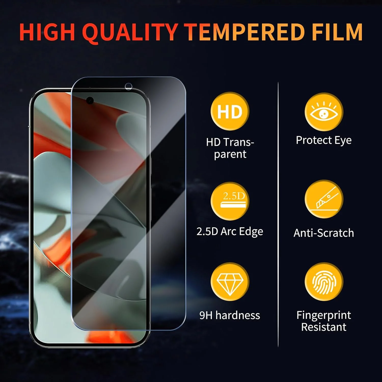 محافظ صفحه نمایش حریم خصوصی YUXINDZ بسته 3 عددی برای Google Pixel 9 Pro XL، فیلم شیشه ای حرارت دیده ضد خش، سختی 9H