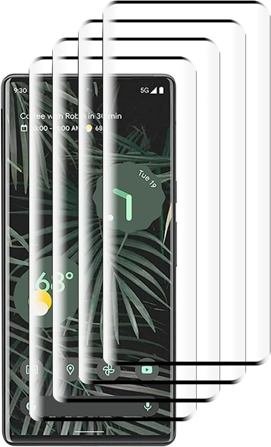 محافظ صفحه نمایش شیشه ای GMUJIAO [بسته 4 عددی] سازگار با Google Pixel 7 Pro، فیلم شیشه ای حرارت دیده، محافظت عالی در برابر شکستگی، سختی 9H - مشکی