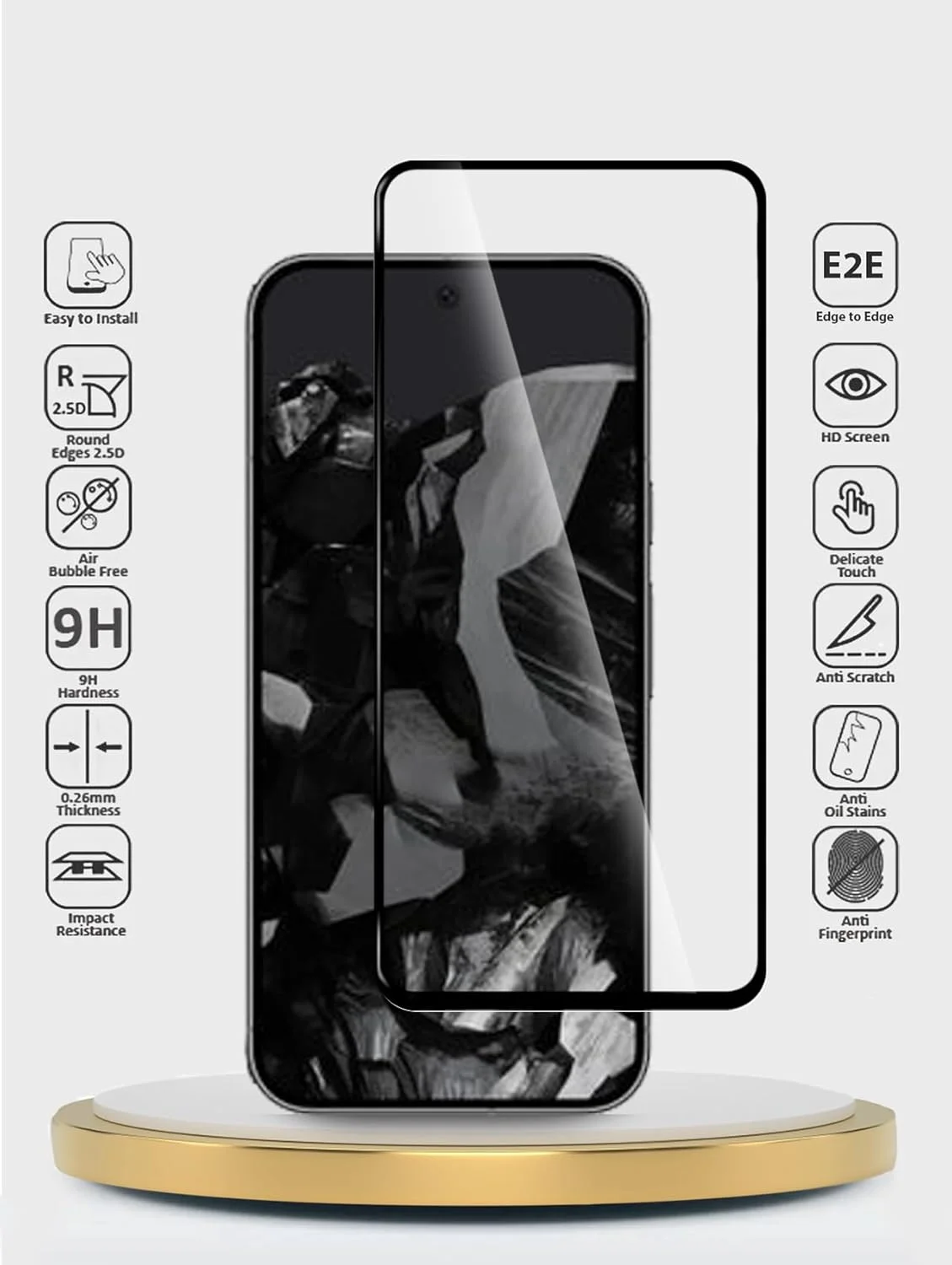 محافظ صفحه نمایش شیشه ای برای گوگل پیکسل 9 5G مدل 2024 (WTech Premium E2E چسب کامل پوشش کامل - شفاف/مشکی) محافظ صفحه نمایش شیشه ای برای گوگل پیکسل 9 5G مدل 2024 (WTech Premium E2E چسب کامل پوشش کامل - شفاف/مشکی)