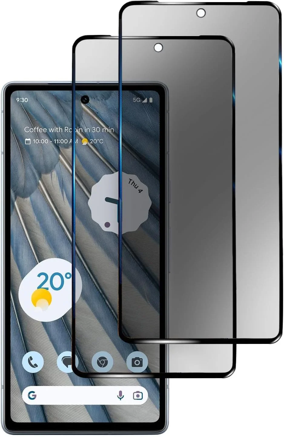 محافظ صفحه نمایش UEEBAI برای گوگل پیکسل 7a، محافظ صفحه حریم خصوصی ضد جاسوسی، نصب آسان و بدون حباب، پوشش کامل فیلم شیشه ای حرارت دیده، 2 عدد
