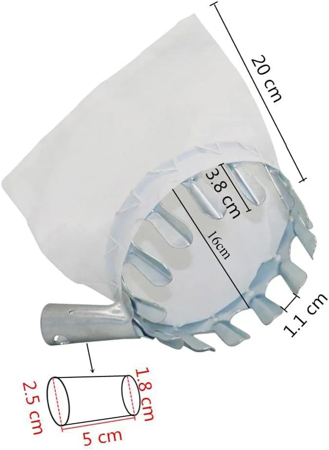ابزار برداشت میوه فلزی Maommadio، ابزار باغبانی کشاورزی، برداشت کننده میوه قابل حمل در ارتفاع بالا برای برداشت سیب، مرکبات، گلابی، هلو (بسته 2 عددی)