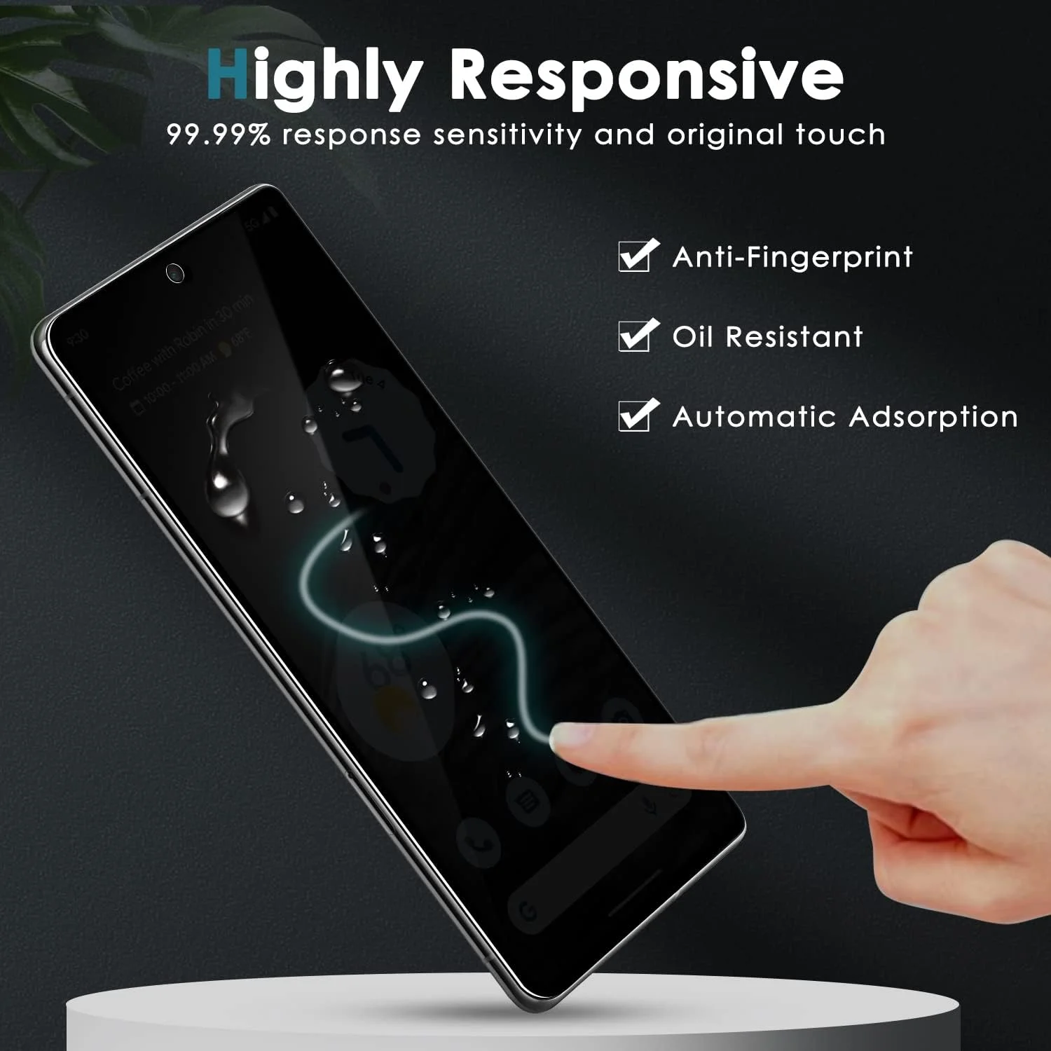 محافظ صفحه نمایش حریم خصوصی YWXTW [بسته 2 عددی] برای Google Pixel 7 Pro، فیلم شیشه ای سخت شده ضد جاسوسی با سختی 9H برای Google Pixel 7 Pro، ضد خش HD نصب آسان بدون حباب سازگار با قاب