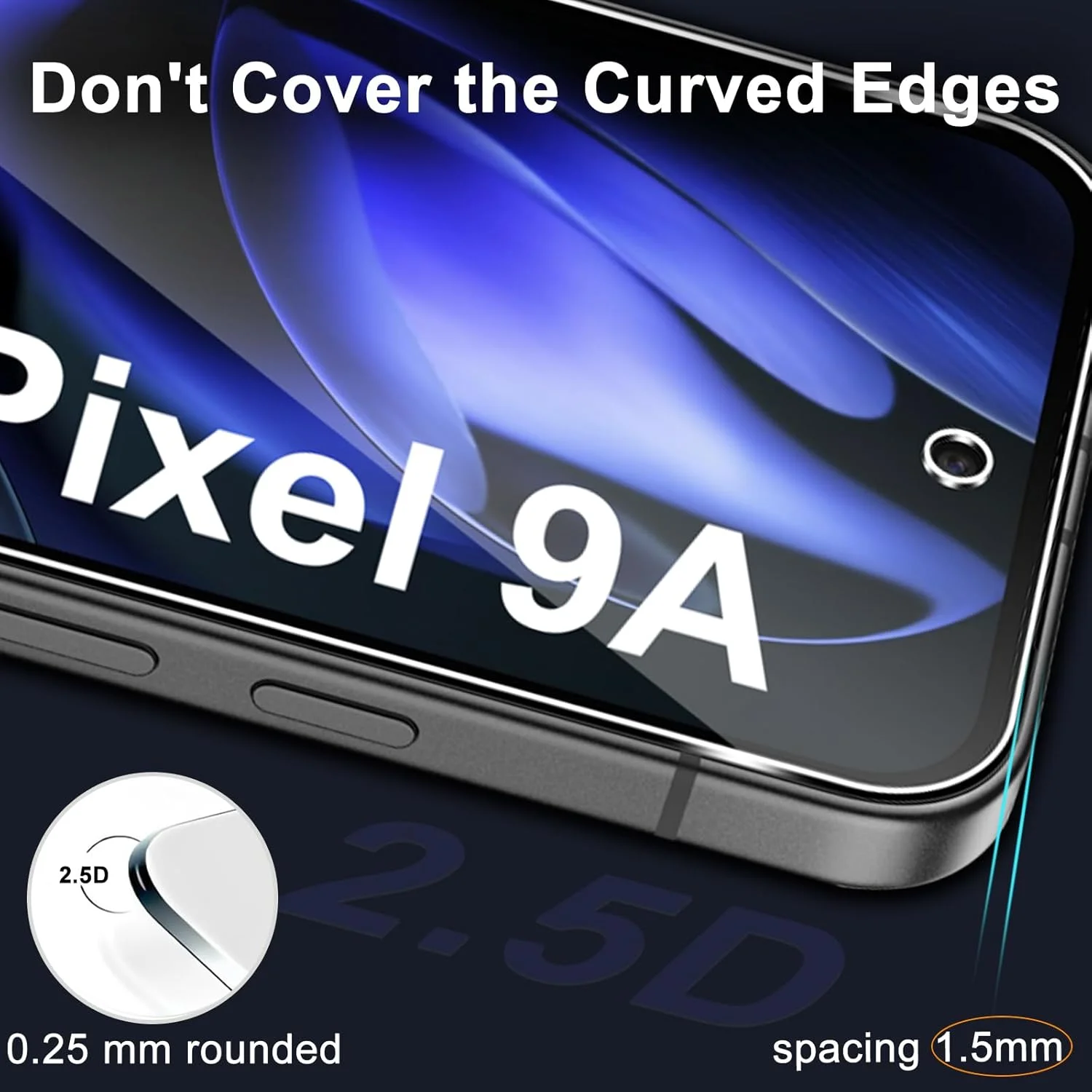 محافظ صفحه نمایش شیشه ای حرارت دیده GEEMEE 2 + 2 عددی برای فیلم Google Pixel 9A، محافظ صفحه نمایش + فیلم دوربین، سختی 9H HD ضد خش، محافظ صفحه نمایش ضد اثر انگشت