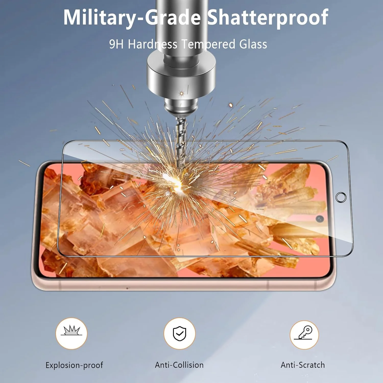 محافظ صفحه نمایش شیشه ای حرارت دیده 3 عددی AUUYYA برای گوگل پیکسل 8، [سختی 9H] [ضد اثر انگشت] [بدون حباب]، فیلم محافظ ضد خش و افتادن فوق العاده برای پیکسل 8 (نه برای پیکسل 8a)، نصب آسان