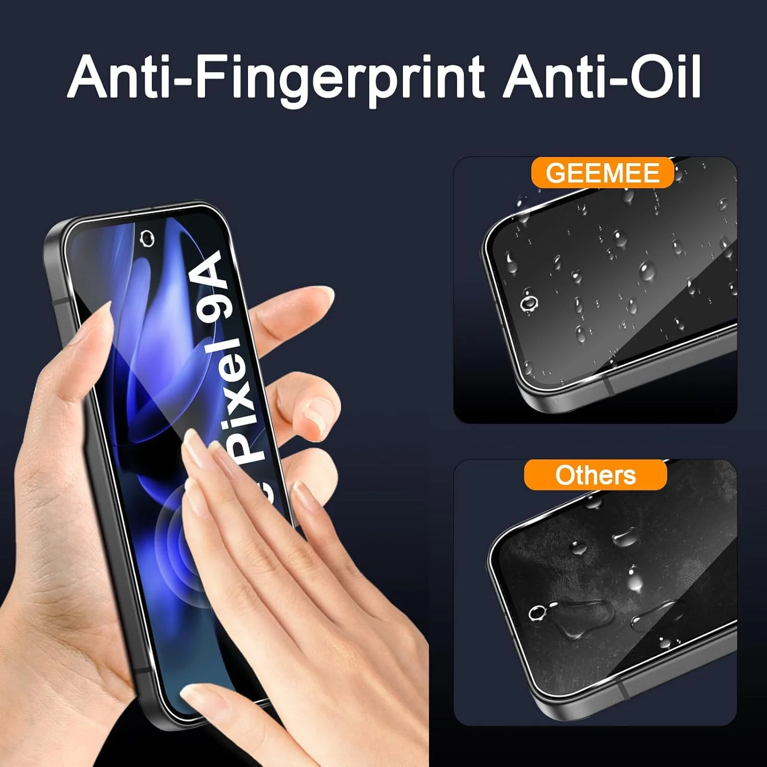محافظ صفحه نمایش شیشه ای حرارت دیده GEEMEE 2 + 2 عددی برای فیلم Google Pixel 9A، محافظ صفحه نمایش + فیلم دوربین، سختی 9H HD ضد خش، محافظ صفحه نمایش ضد اثر انگشت