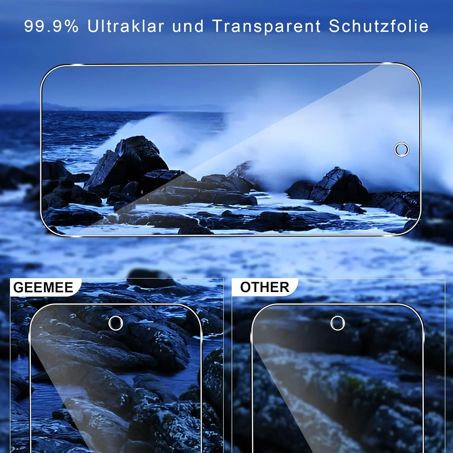 محافظ صفحه نمایش شیشه ای حرارت دیده GEEMEE 2 + 2 عددی برای فیلم Google Pixel 9A، محافظ صفحه نمایش + فیلم دوربین، سختی 9H HD ضد خش، محافظ صفحه نمایش ضد اثر انگشت