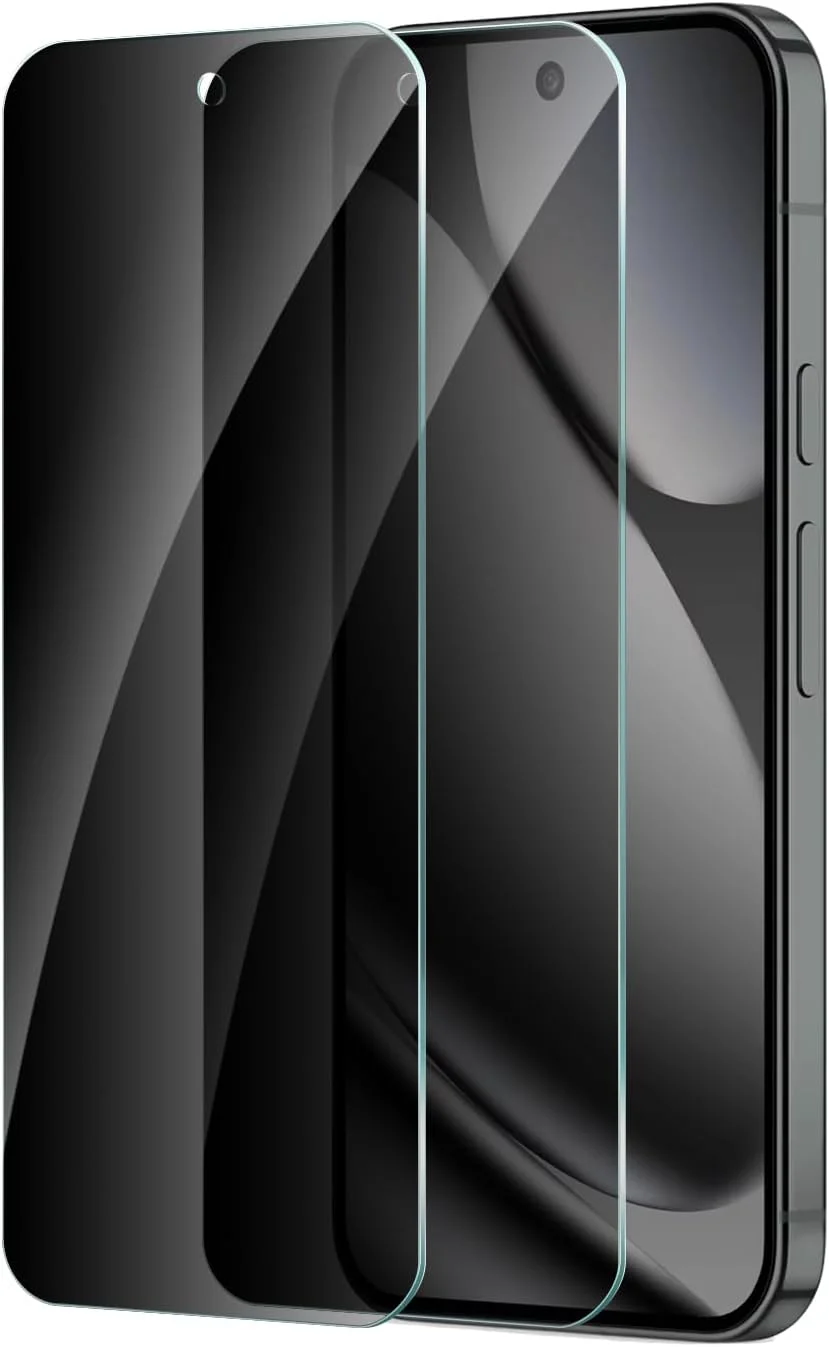 محافظ صفحه نمایش شیشه ای حرارت دیده CYYAGE، دو عدد، برای گوگل پیکسل 10 پرو XL، فیلم محافظ شیشه ای ضد جاسوسی، سختی 9H، بدون حباب، ضد خش