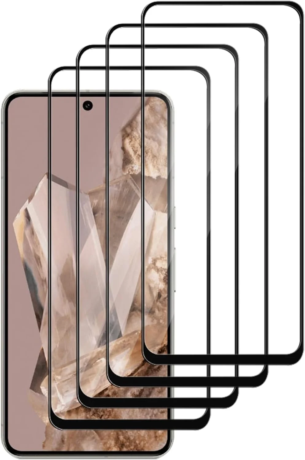 MGUEIAO [4 عدد] سازگار با Google Pixel 10 برای محافظ صفحه نمایش، محافظ صفحه نمایش Google Pixel 10، محافظ صفحه نمایش شیشه ای حرارت دیده [سختی 9H] - مشکی