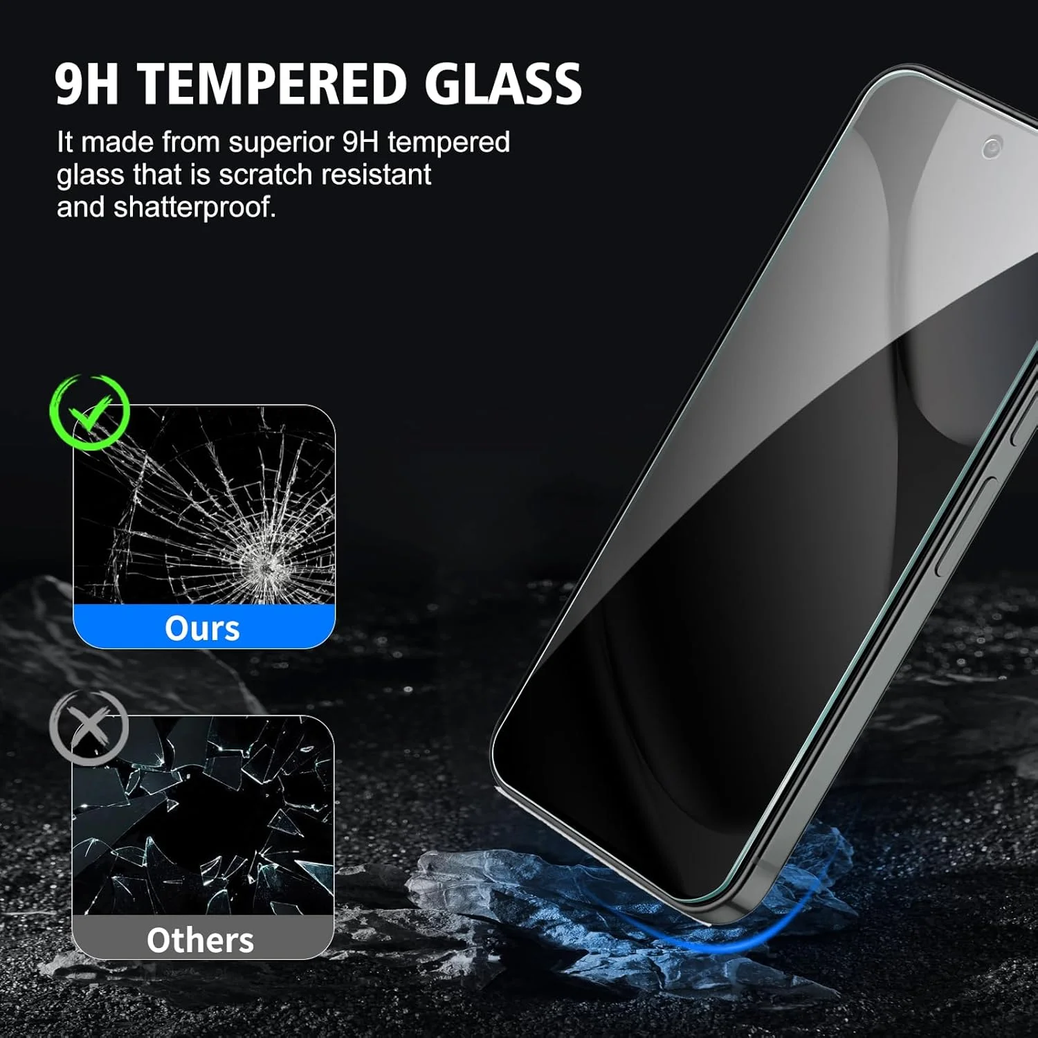 محافظ صفحه نمایش شیشه ای حرارت دیده CYYAGE، دو عدد، برای گوگل پیکسل 10 پرو XL، فیلم محافظ شیشه ای ضد جاسوسی، سختی 9H، بدون حباب، ضد خش