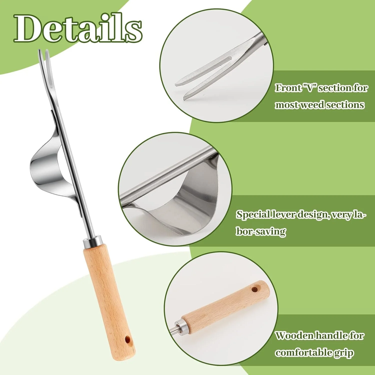 مجموعه ابزار علفکش TERRIFI، 2 عددی، ابزار حذف علفهای هرز دستی از جنس استیل ضد زنگ، ابزار وجین شکاف و درز، ابزار باغبانی دستی با دسته چوبی برای پیادهرو و پاسیو مجموعه ابزار علفکش TERRIFI، 2 عددی، ابزار حذف علفهای هرز دستی از جنس استیل ضد زنگ، ابزار وجین شکاف و درز، ابزار باغبانی دستی با دسته چوبی برای پیادهرو و پاسیو