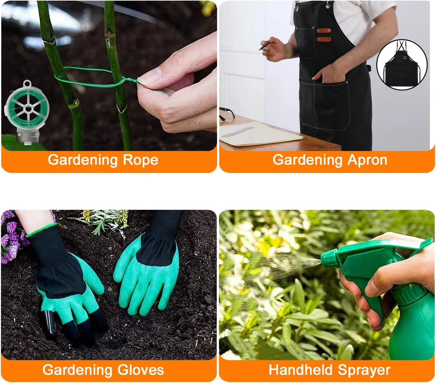 مجموعه ابزار باغبانی 11 تکه، مجموعه ابزار دستی باغبانی سنگین با دستکش، پیش بند، آبپاش، کیف حمل بادوام و ضد لغزش، هدیه لوازم باغبانی ارگونومیک برای باغبان مبتدی مجموعه ابزار باغبانی 11 تکه، مجموعه ابزار دستی باغبانی سنگین با دستکش، پیش بند، آبپاش، کیف حمل بادوام و ضد لغزش، هدیه لوازم باغبانی ارگونومیک برای باغبان مبتدی