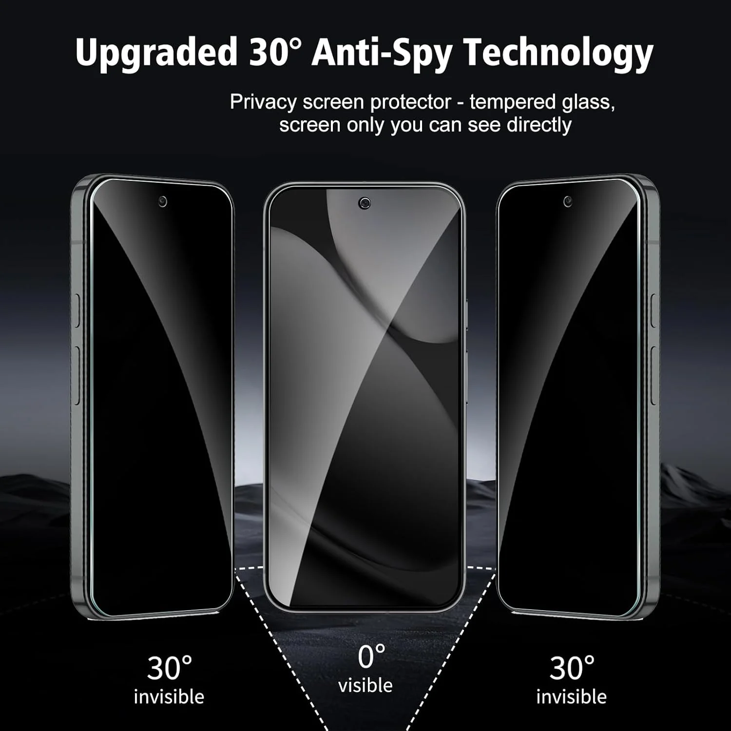 محافظ صفحه نمایش شیشه ای حرارت دیده CYYAGE، دو عدد، برای گوگل پیکسل 10 پرو XL، فیلم محافظ شیشه ای ضد جاسوسی، سختی 9H، بدون حباب، ضد خش