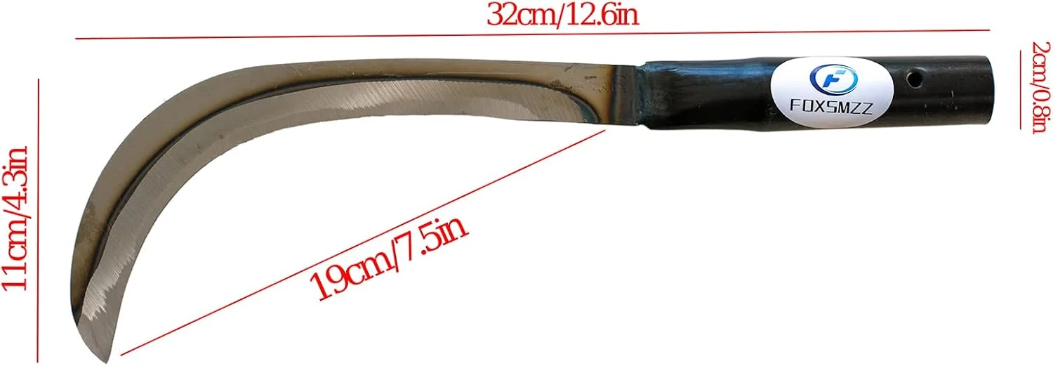 داس علف زن فولادی منگنز عمومی FOXSMZZ، داس فلزی، ابزار برش بادوام، ابزار کشاورزی خانگی داس علف زن فولادی منگنز عمومی FOXSMZZ، داس فلزی، ابزار برش بادوام، ابزار کشاورزی خانگی