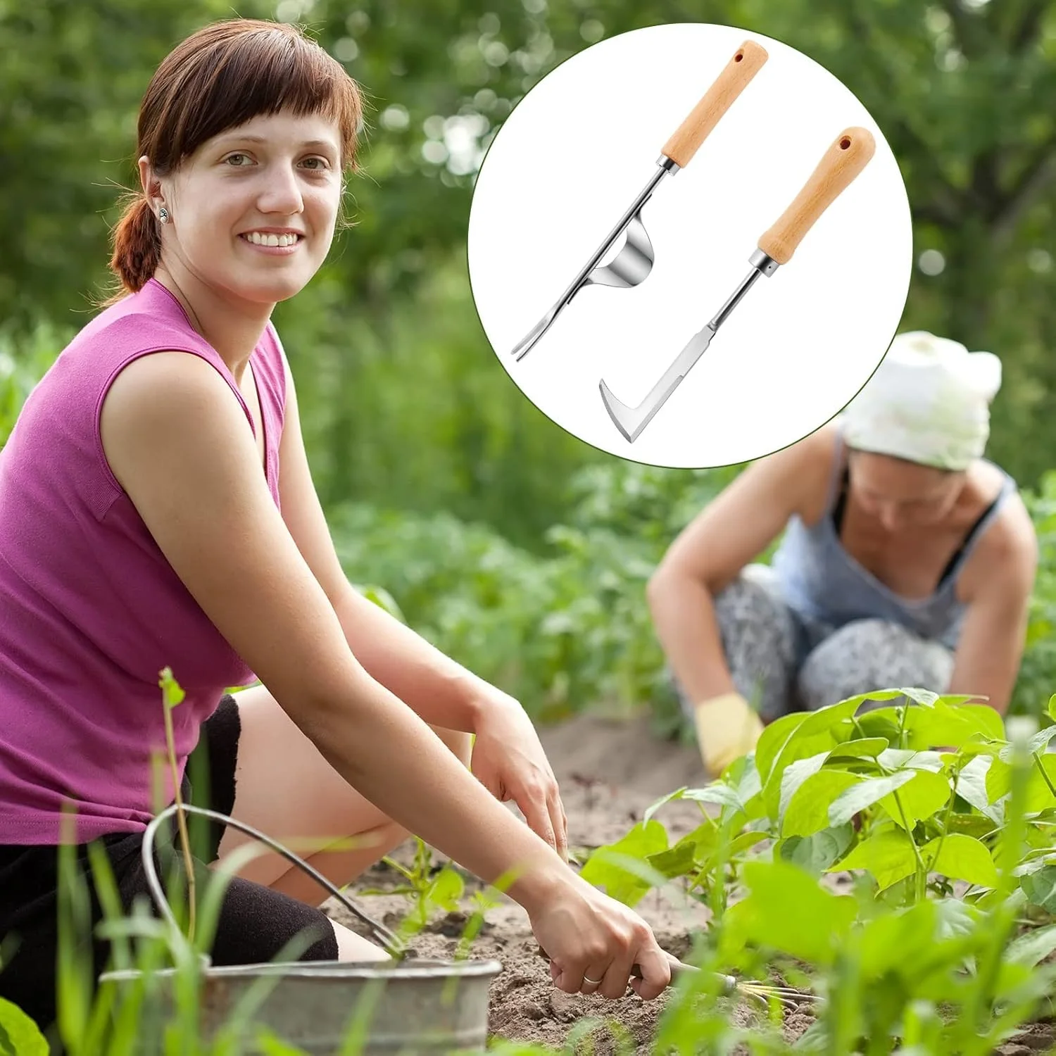 مجموعه ابزار علفکش TERRIFI، 2 عددی، ابزار حذف علفهای هرز دستی از جنس استیل ضد زنگ، ابزار وجین شکاف و درز، ابزار باغبانی دستی با دسته چوبی برای پیادهرو و پاسیو مجموعه ابزار علفکش TERRIFI، 2 عددی، ابزار حذف علفهای هرز دستی از جنس استیل ضد زنگ، ابزار وجین شکاف و درز، ابزار باغبانی دستی با دسته چوبی برای پیادهرو و پاسیو