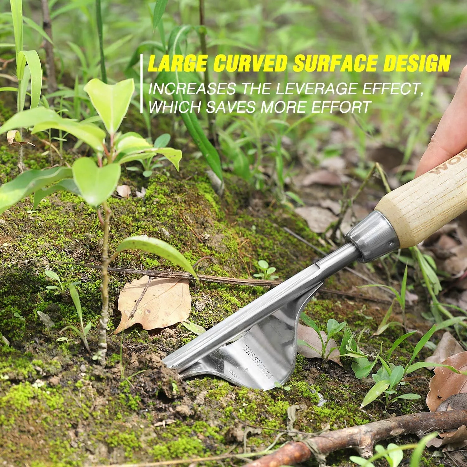 مجموعه ابزار باغبانی ورک پرو، 7 تکه، ابزار باغبانی سنگین استیل ضد زنگ با دسته چوبی، شامل کیف باغبانی، دستکش، بیلچه، وجین کن دستی، کولتیواتور و موارد دیگر - هدیه باغبانی برای زنان و مردان