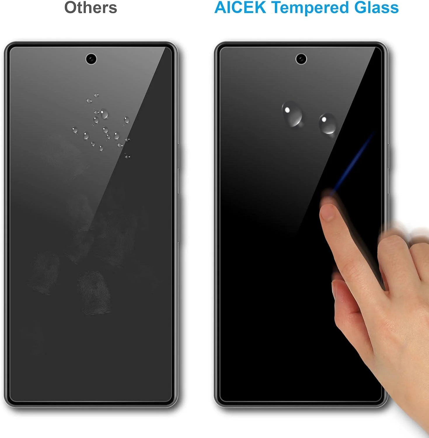 AICEK [بسته 2 عددی] محافظ صفحه نمایش سازگار با گوگل پیکسل 7A، محافظ صفحه نمایش شیشه ای حرارت دیده برای گوگل پیکسل 7A، محافظ صفحه نمایش شیشه ای حرارت دیده