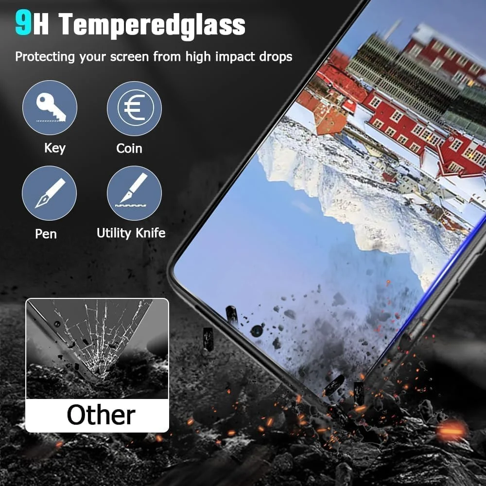 محافظ صفحه نمایش [2+2] کیایلی سازگار با گوگل پیکسل 8 پرو، 2 عدد محافظ صفحه نمایش + 2 عدد محافظ لنز دوربین، خمیده سه بعدی HD، شیشه حرارت دیده 9H، پشتیبانی از اثر انگشت اولتراسونیک