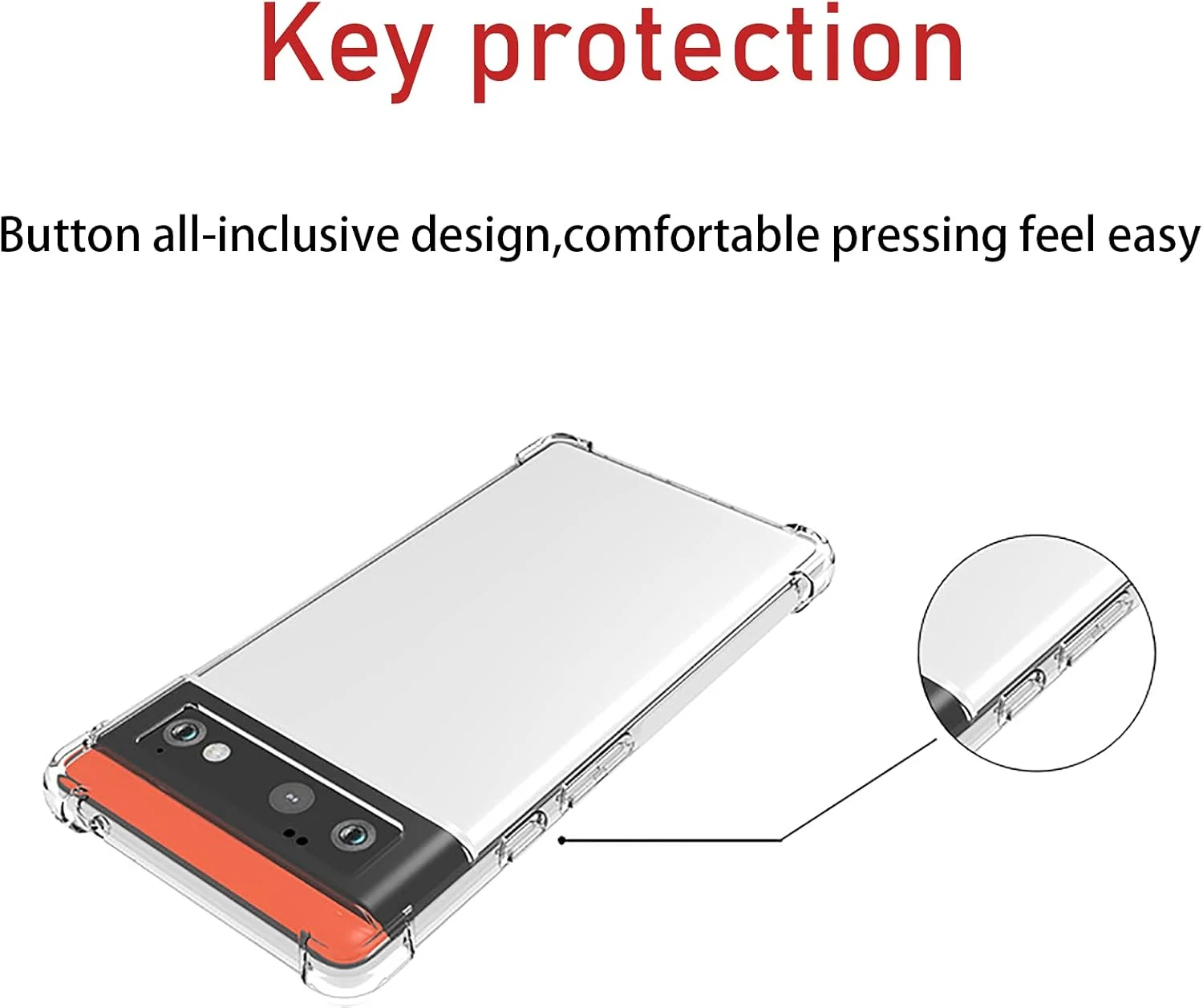 کاور گوشی GMUJIAO برای گوگل پیکسل 6 XL، به همراه 2 عدد محافظ صفحه نمایش شیشه ای حرارت دیده [2 در 1]، کاور گوشی TPU نرم و شفاف ضد ضربه - مشکی