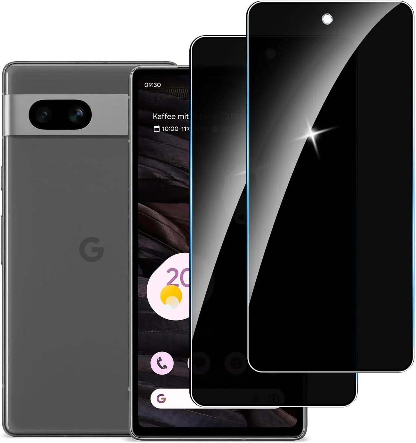 محافظ صفحه نمایش حریم خصوصی Lyphpe (بسته 2 عددی) برای گوگل پیکسل 7A شیشه حرارت دیده 9H فیلم ضد جاسوسی سازگار با قاب گوگل پیکسل 7A نصب آسان
