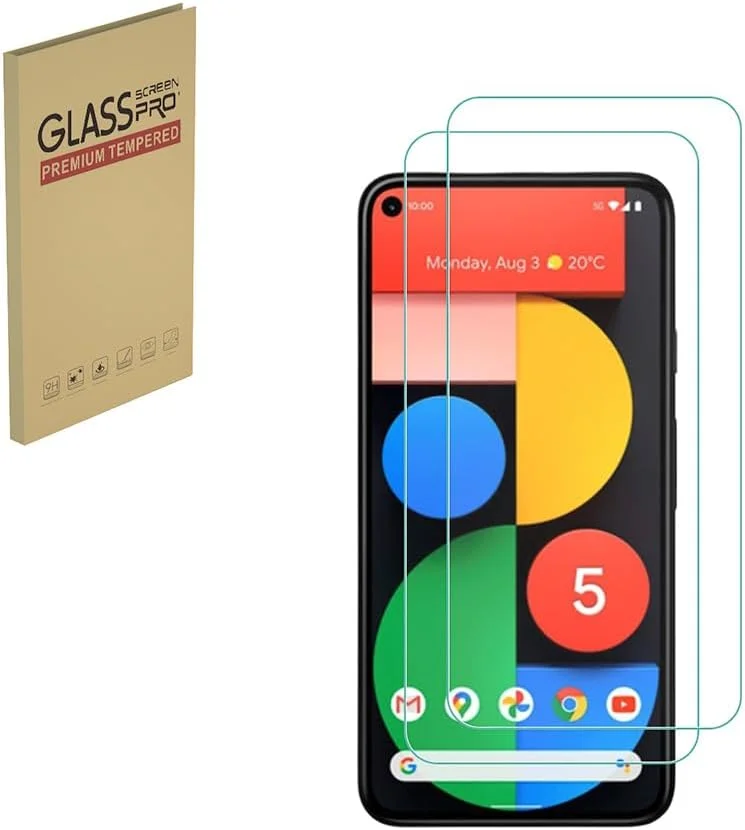 محافظ صفحه نمایش شیشه ای تمپرد هیگماک Google Pixel 5، ضد خش، ضد اثر انگشت و بدون حباب (مناسب برای Google Pixel 5a / 4/3 و سایر تلفن ها نیست) [2 عدد]